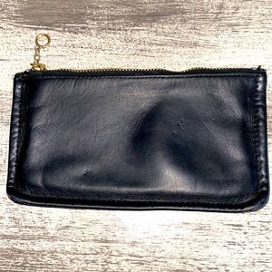 Coach Vintage Black Leather Pochette Pouch Clutch Wallet Bag